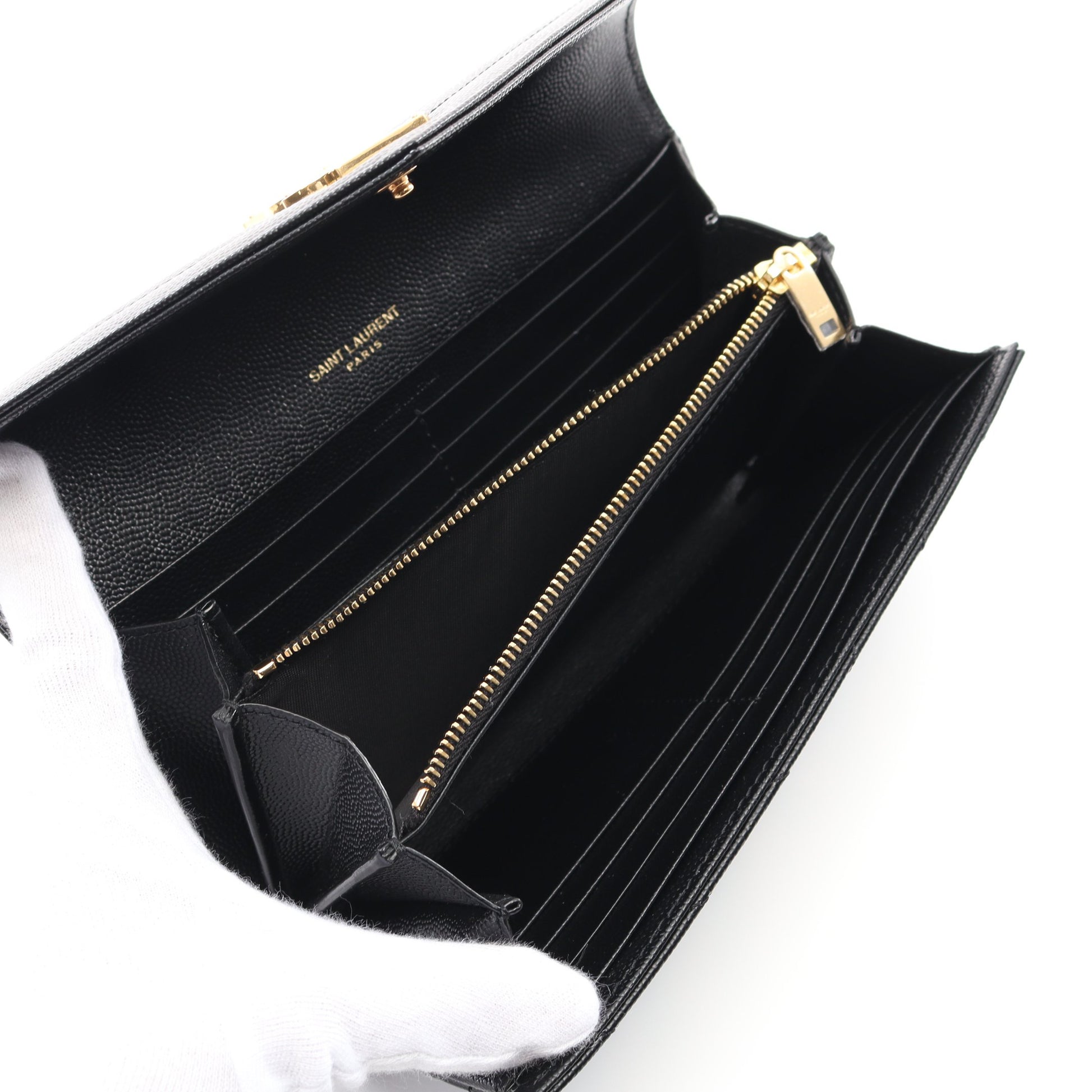 モノグラム 二つ折り長財布 レザー ブラック サンローランパリ – RECLO 