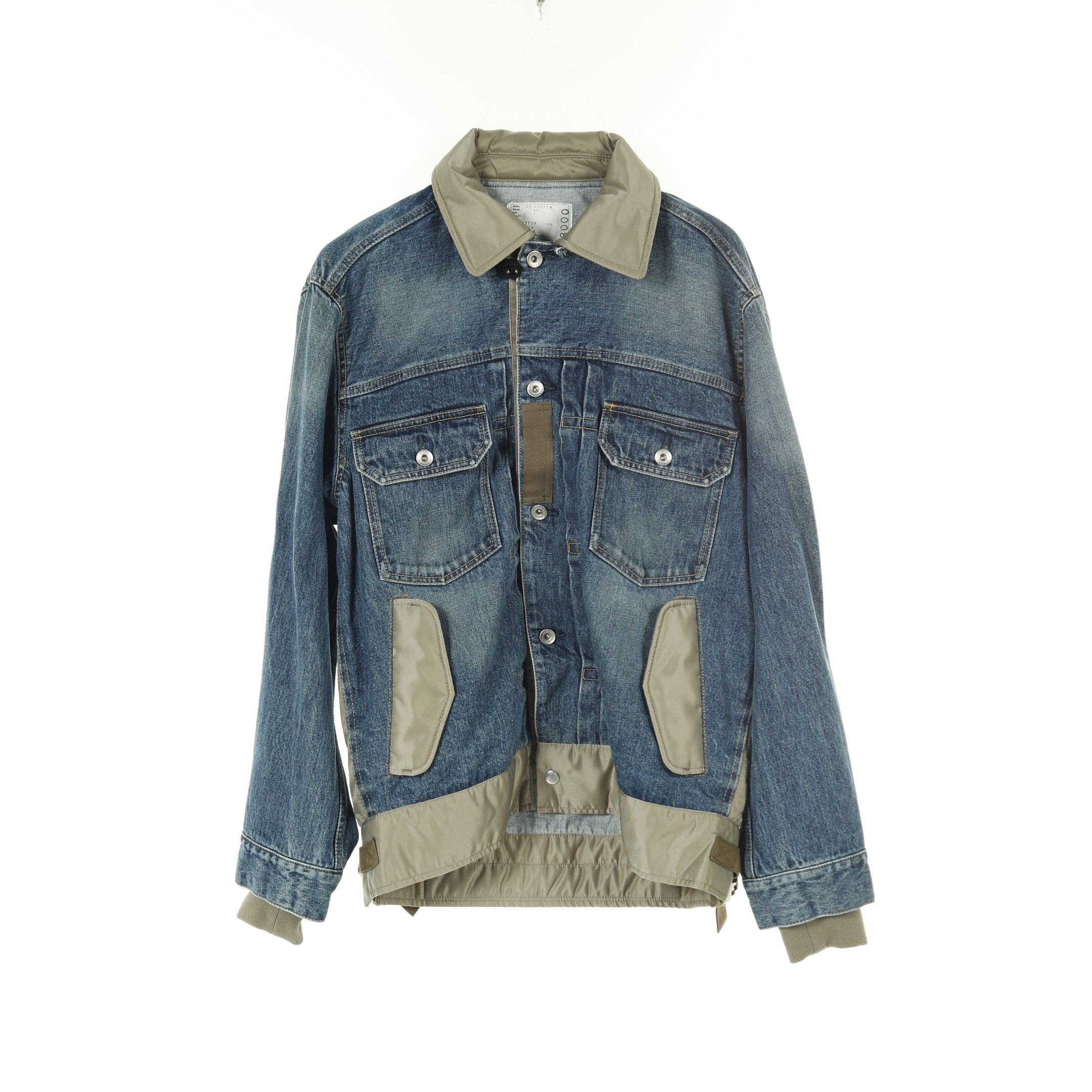 ナイロンドッキング デニムジャケット コットン ナイロン ブルー