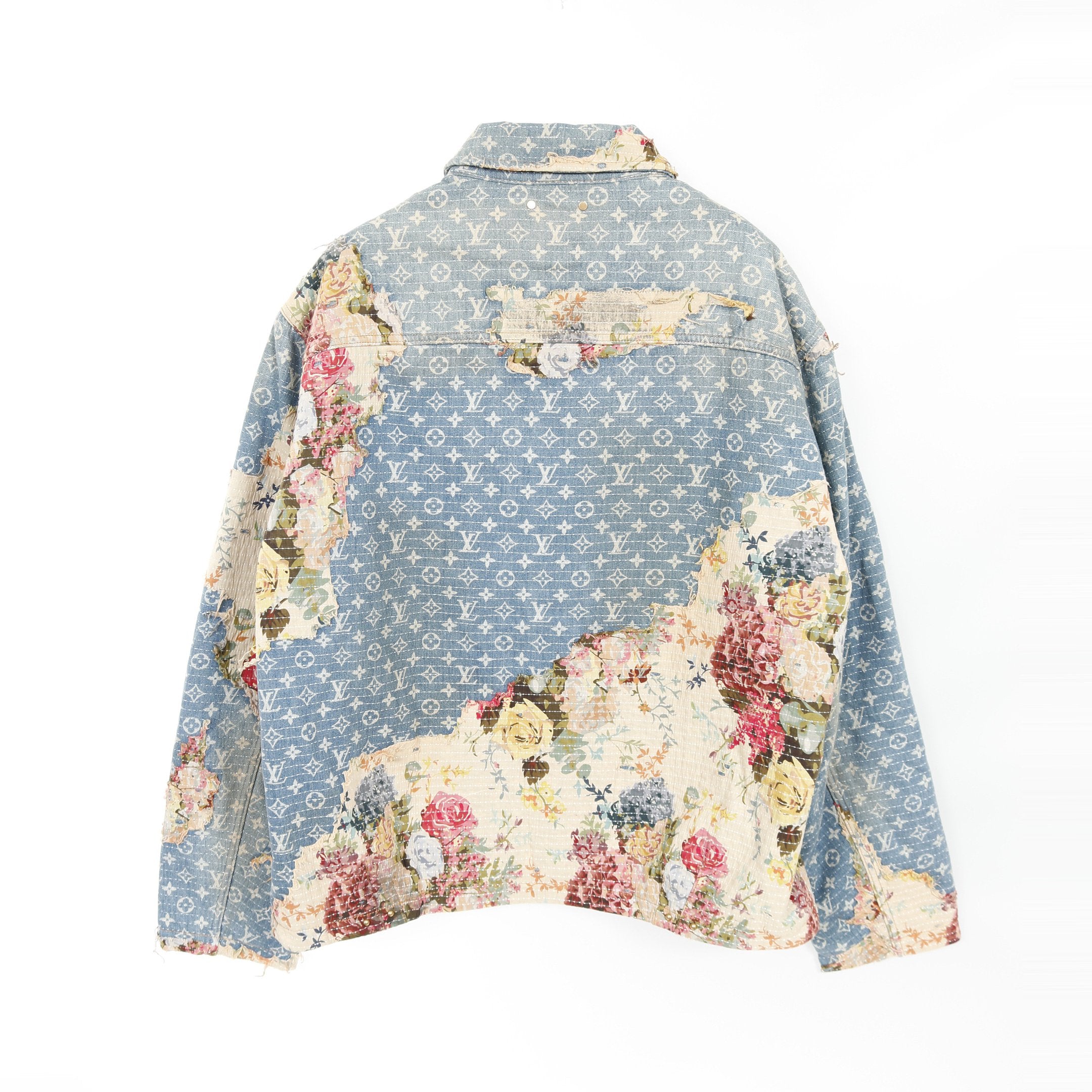 LOUIS VUITTON モノグラム マルチカラー デニムジャケット デストロイドワークウェアデニムジャケット モノグラム ジップアップ
