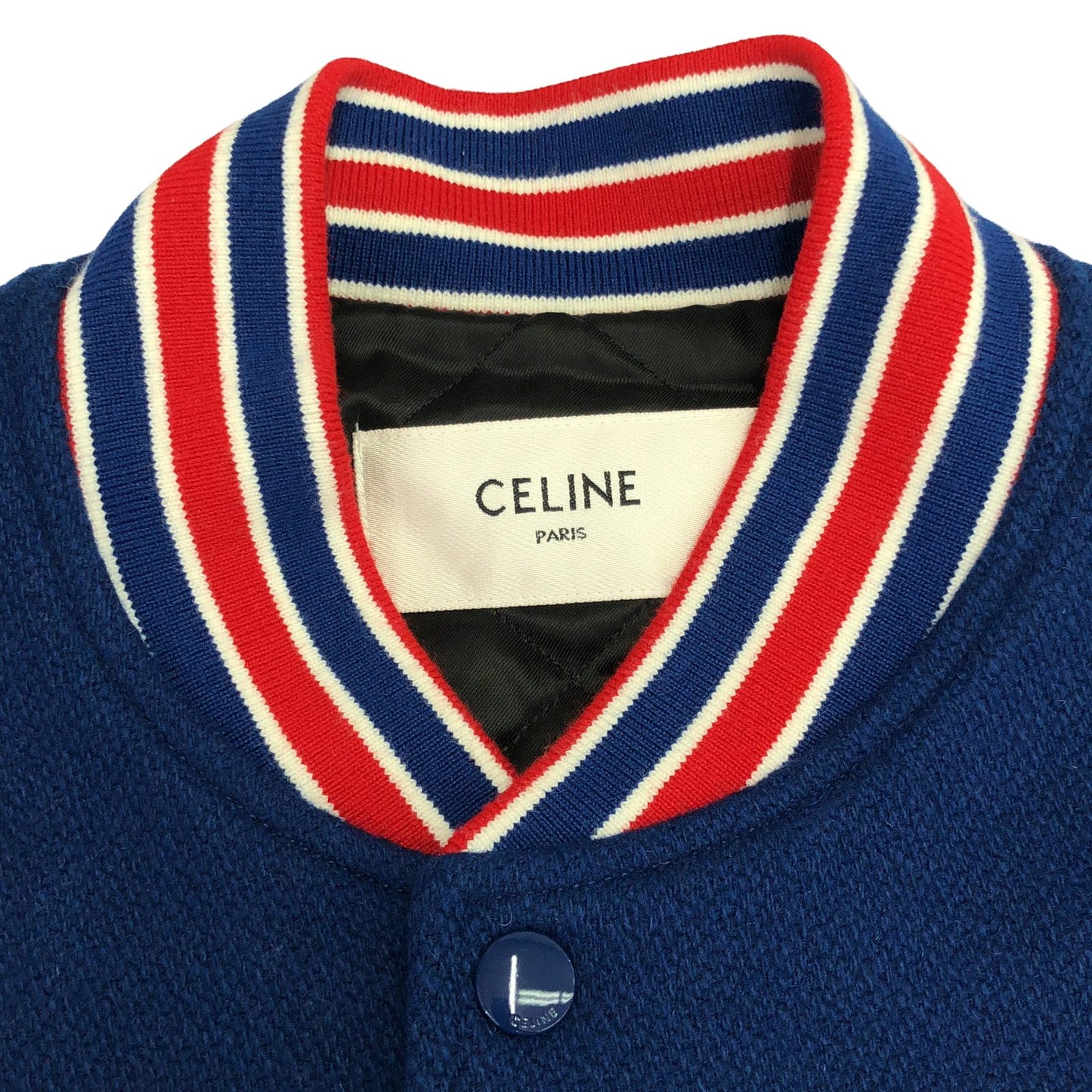 ジャケット スタジャン ウール ブルー セリーヌ アウター CELINE