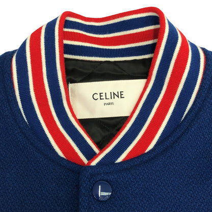 ジャケット スタジャン ウール ブルー セリーヌ アウター CELINE