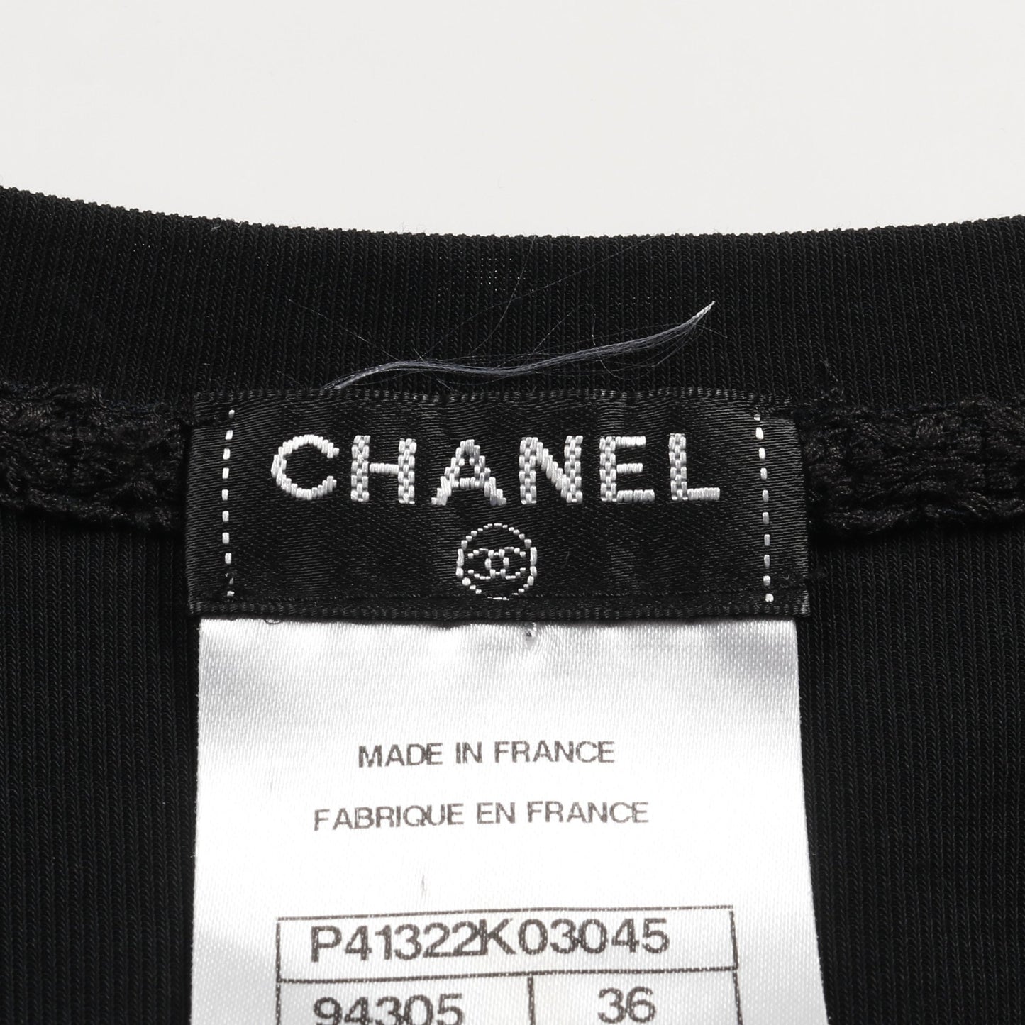 カットソー 裾レース コットン ブラック シャネル トップス CHANEL