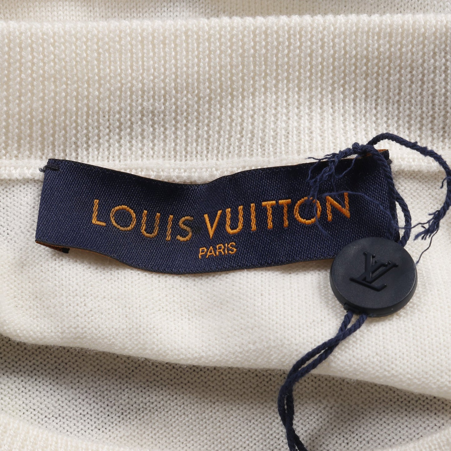 シスルインターシャプル ニット ウール アイボリー マルチカラー ルイヴィトン トップス LOUIS VUITTON