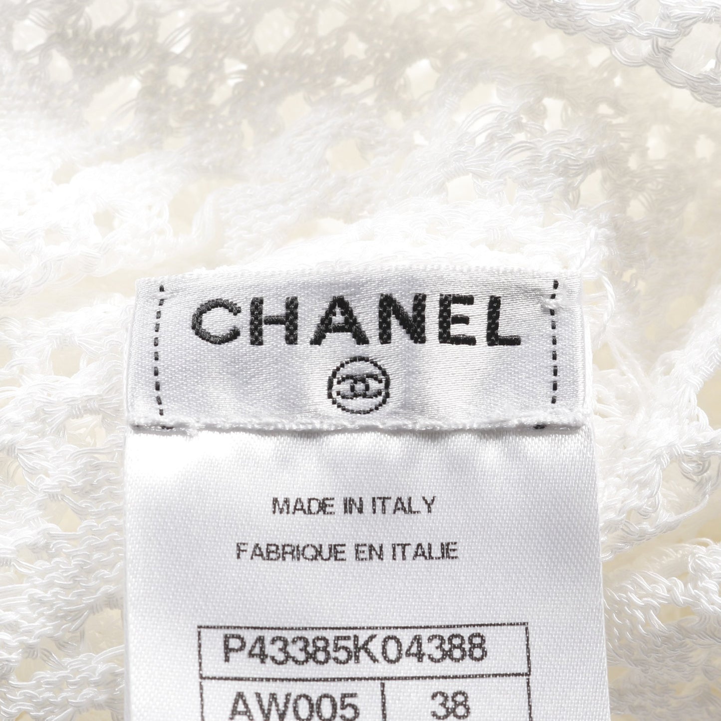 カットソー 総レース アシンメトリー コットン ナイロン ホワイト 12P シャネル トップス CHANEL