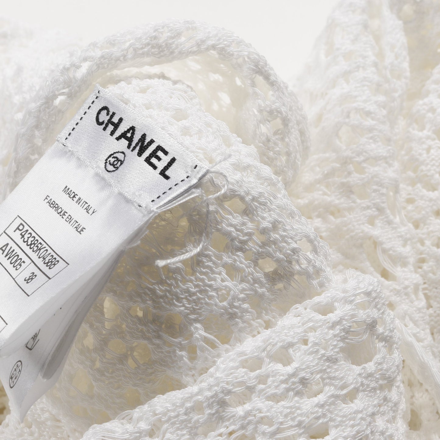 カットソー 総レース アシンメトリー コットン ナイロン ホワイト 12P シャネル トップス CHANEL