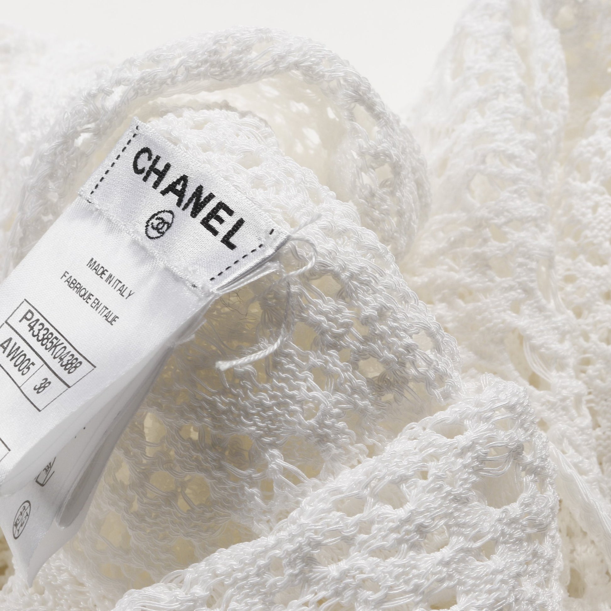 カットソー 総レース アシンメトリー コットン ナイロン ホワイト 12P シャネル トップス CHANEL