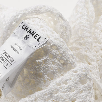 カットソー 総レース アシンメトリー コットン ナイロン ホワイト 12P シャネル トップス CHANEL