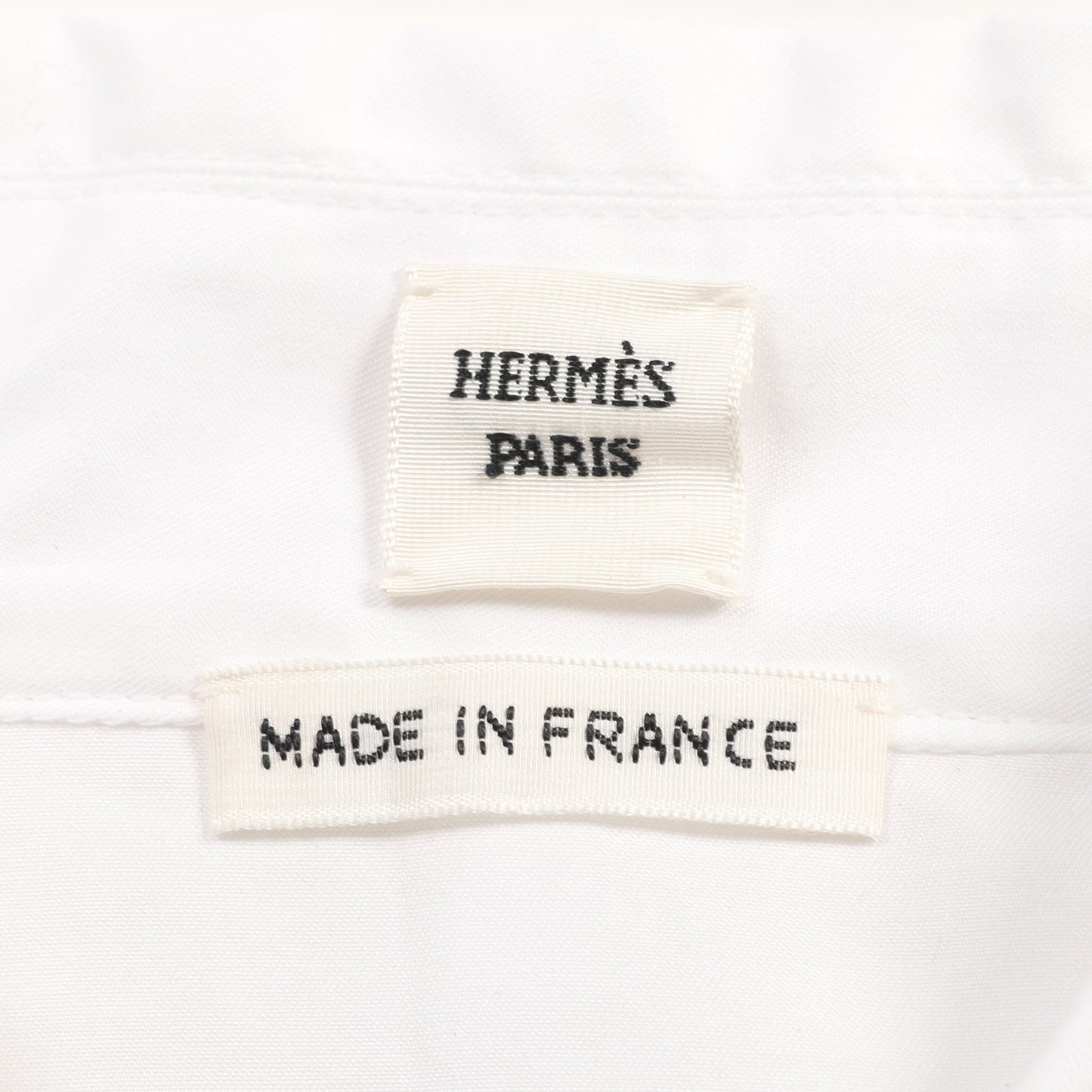 セリエボタン シャツ ジップアップ コットン ホワイト エルメス トップス HERMES