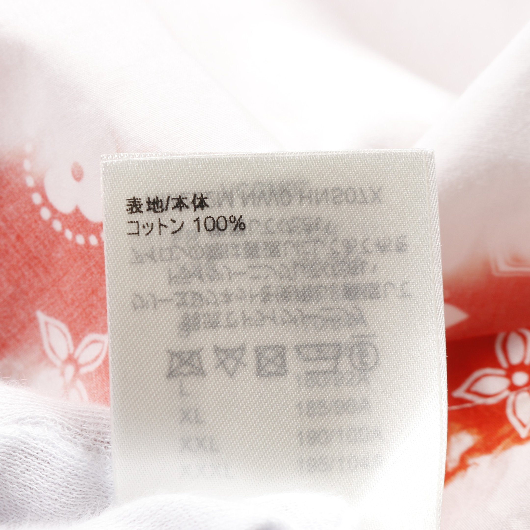 モノグラムバンダナ シャツ コットン オレンジレッド ホワイト ルイ