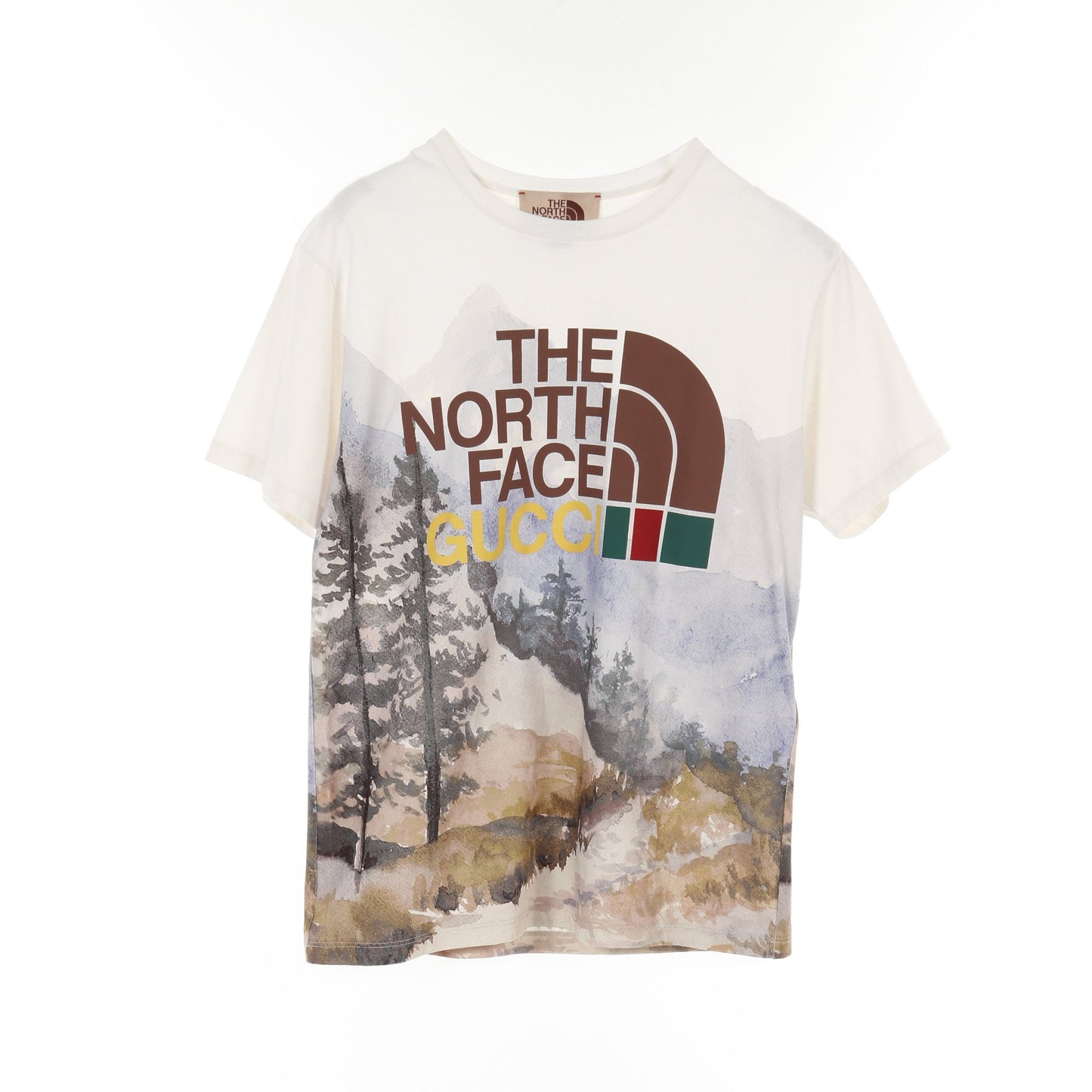 GUCCI × THE NORTH FACE ロゴ フォレスト Tシャツ クルーネック コットン ホワイト マルチカラー グッチ トップス GUCCI