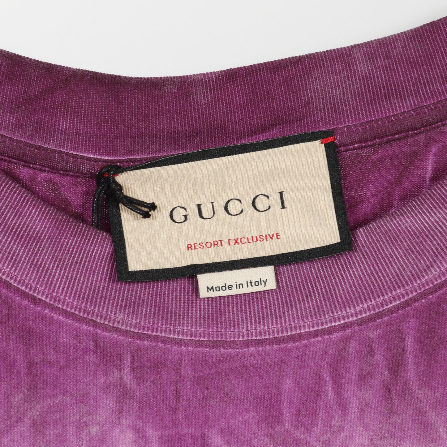 スパンコールロゴ Tシャツ コットン ホワイト パープル カットオフ グッチ トップス GUCCI