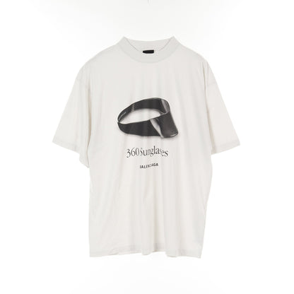 360 Sumglasses プリント Tシャツ クルーネック コットン ライトグレー バレンシアガ トップス BALENCIAGA