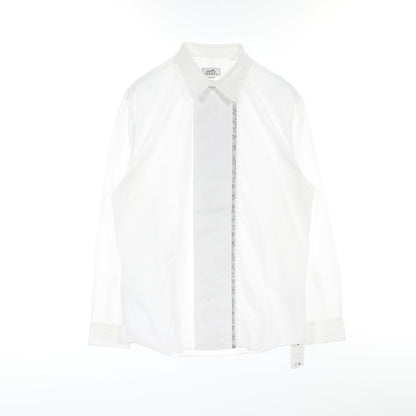 CONTRASTE IMPRIME シャツ コットン ホワイト グレー エルメス トップス HERMES
