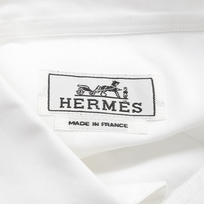 CONTRASTE IMPRIME シャツ コットン ホワイト グレー エルメス トップス HERMES