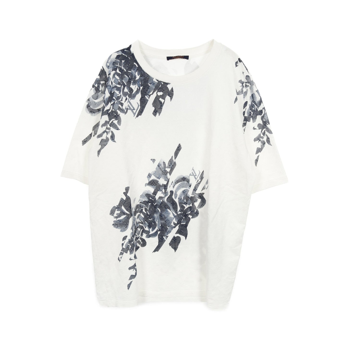 モノグラム Tシャツ ボタニカル柄 コットン ホワイト ネイビー 24SS ルイヴィトン トップス LOUIS VUITTON