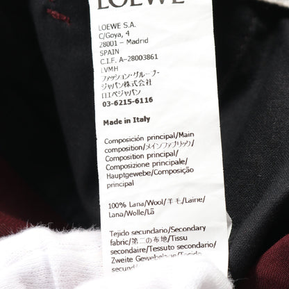 ドローストリング スラックス トラウザーズ ウール ボルドー ブラック ホワイト ロエベ ボトムス LOEWE