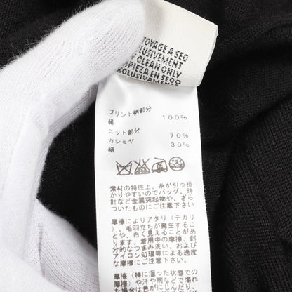 ニットワンピース カシミヤ シルク ブラック レッド ブルー 切替 エルメス ワンピース HERMES