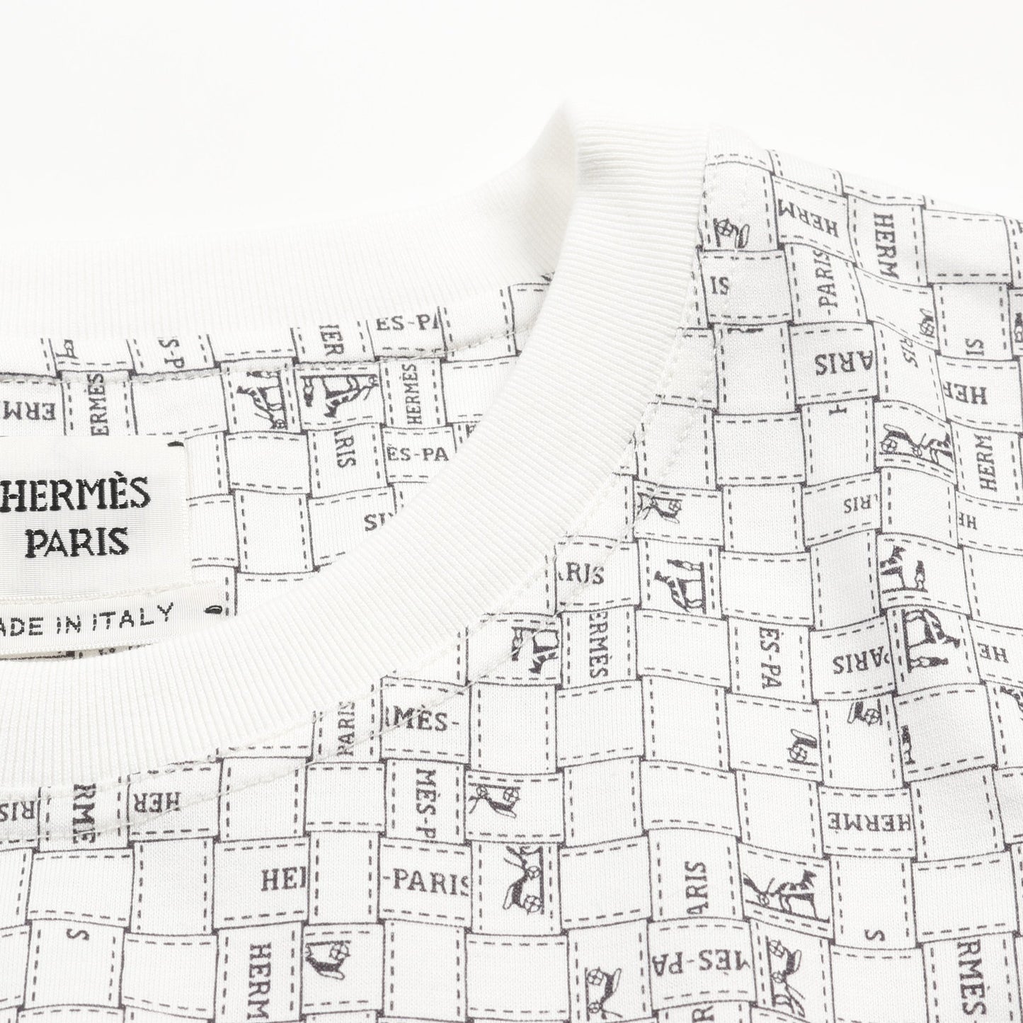 BOLDUC AU CARRE ワンピース コットン ホワイト ブラック エルメス ワンピース HERMES