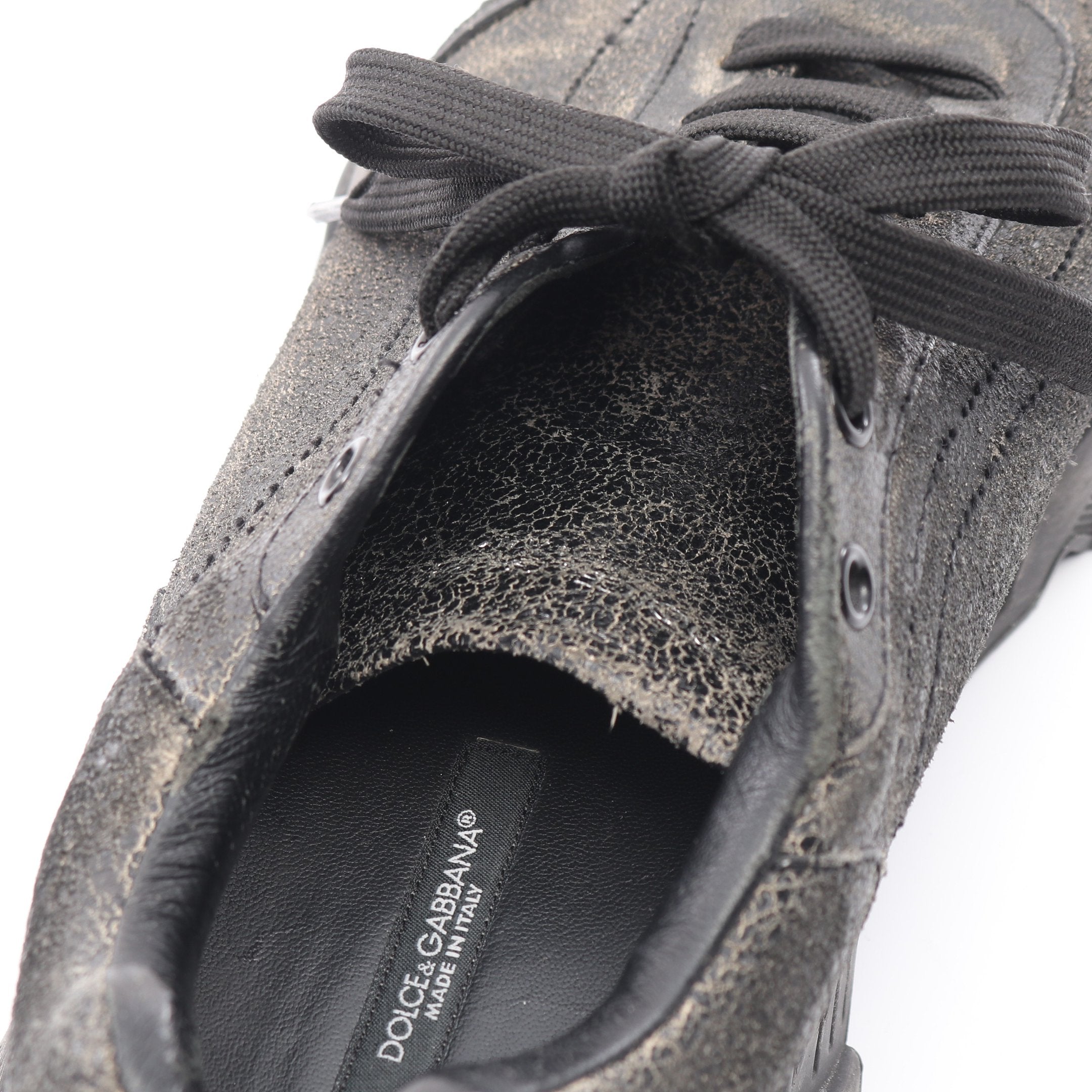 デイマスター スニーカー レザー ブラック ダメージ加工 ドルチェ