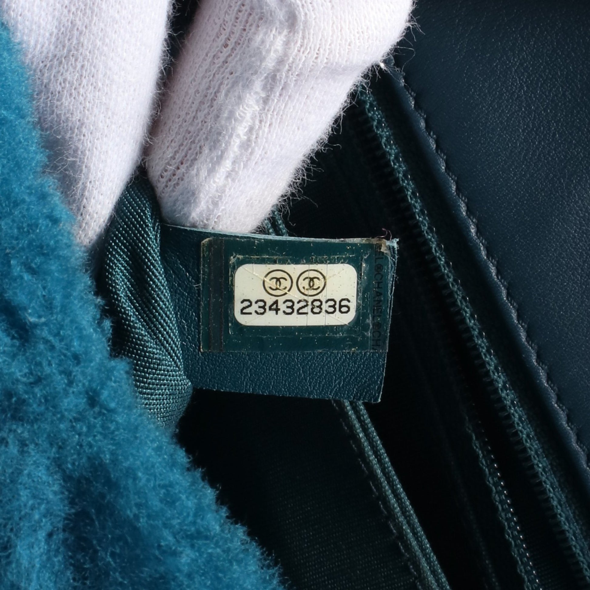 ココハンドル フラップ マトラッセ ハンドバッグ ボア レザー ブルーグリーン ゴールド金具 2WAY シャネル バッグ CHANEL