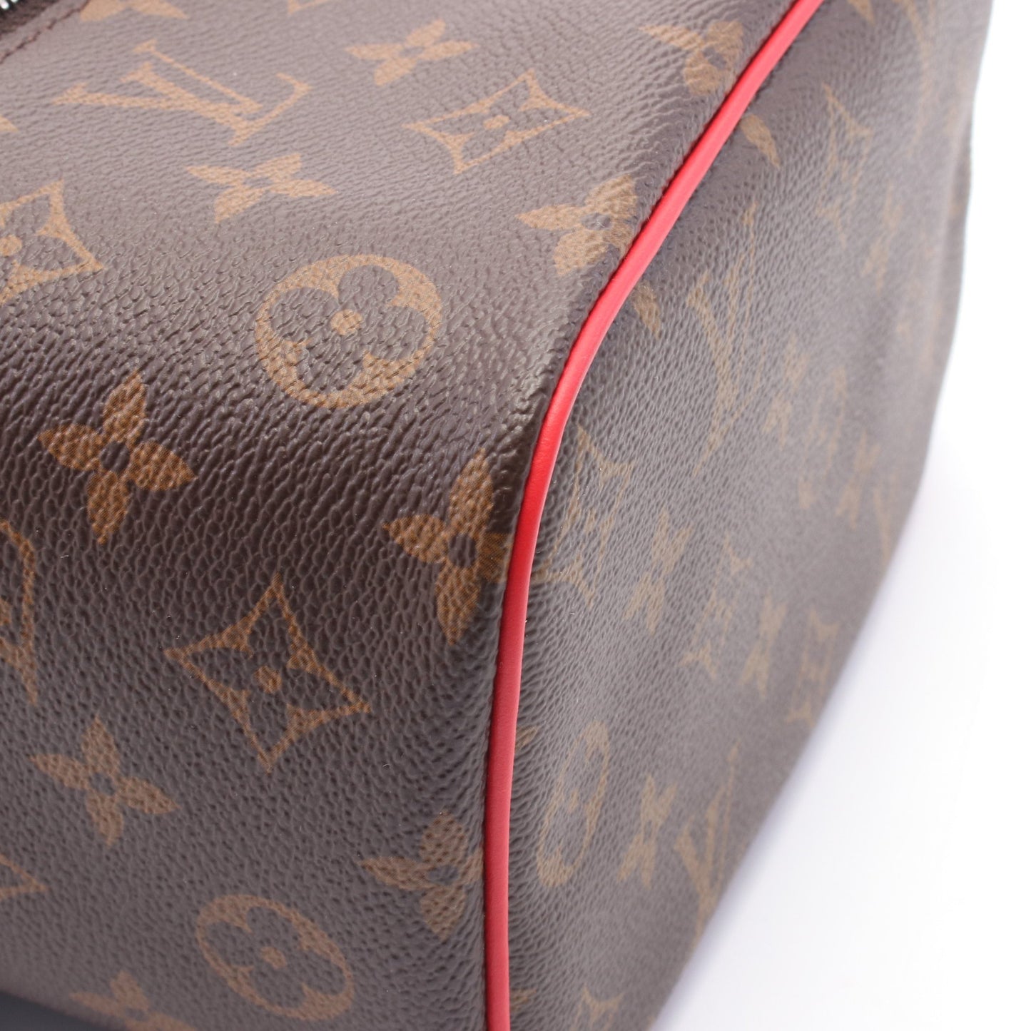 ニース ミニ モノグラムマカサー ハンドバッグ バニティバッグ PVC レザー ブラウン レッド ルイヴィトン バッグ LOUIS VUITTON