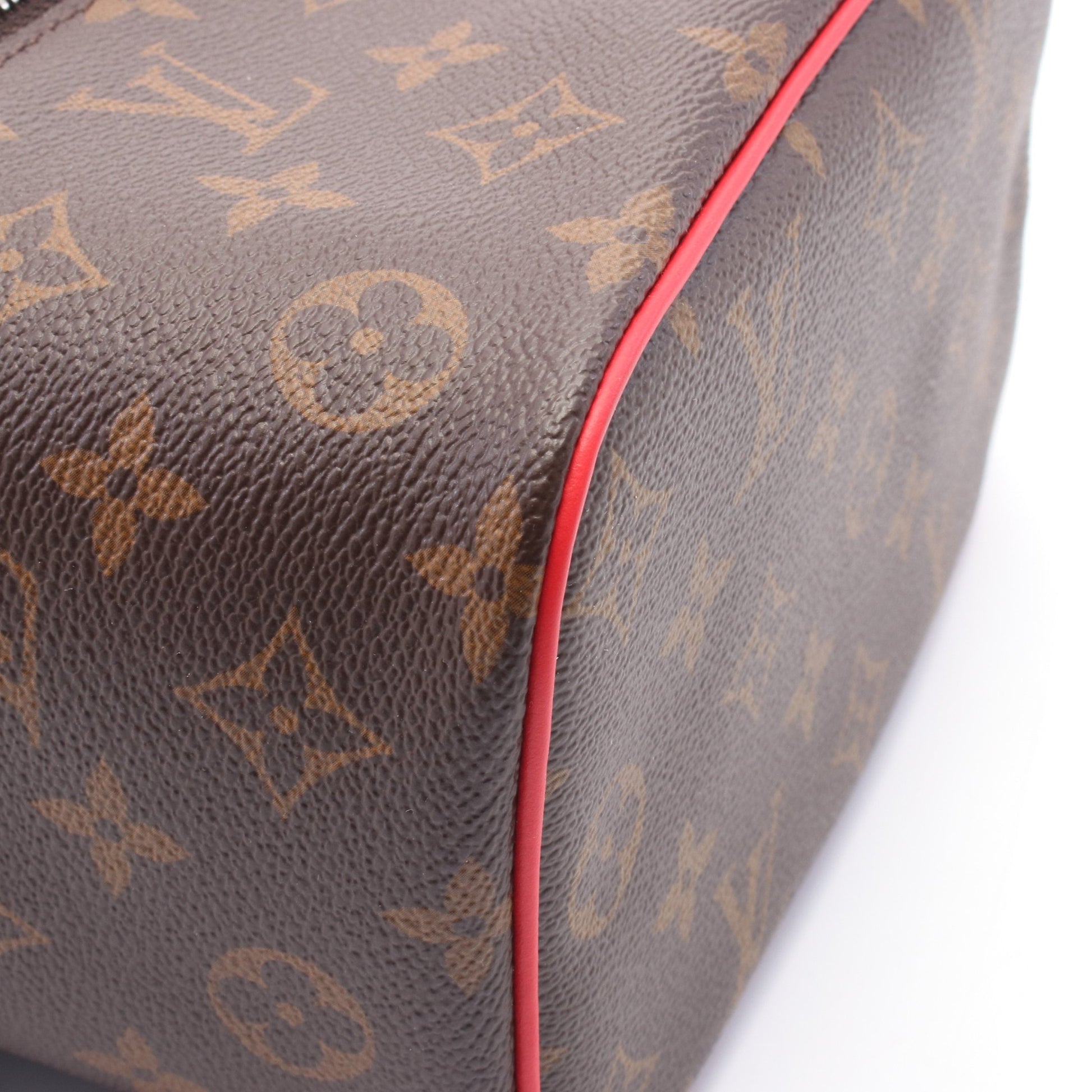 ニース ミニ モノグラムマカサー ハンドバッグ バニティバッグ PVC レザー ブラウン レッド ルイヴィトン バッグ LOUIS VUITTON