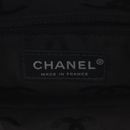 カンボンライン ボーリングバッグ ショルダーバッグ レザー ベージュ ブラック シルバー金具 シャネル バッグ CHANEL