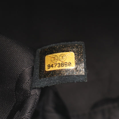 カンボンライン ボーリングバッグ ショルダーバッグ レザー ベージュ ブラック シルバー金具 シャネル バッグ CHANEL