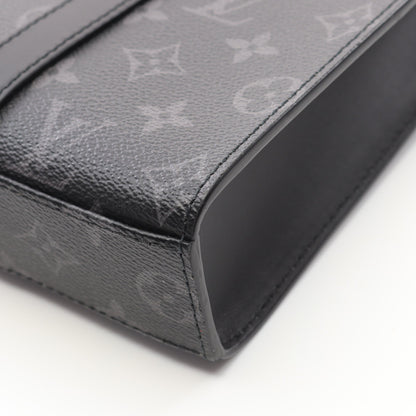 サックプラ クロス モノグラムエクリプス ハンドバッグ PVC レザー ブラック 2WAY ルイヴィトン バッグ LOUIS VUITTON