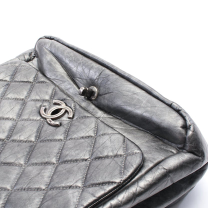 チェーンショルダーバッグ レザー ダークグレー アンティークシルバー金具 シャネル バッグ CHANEL