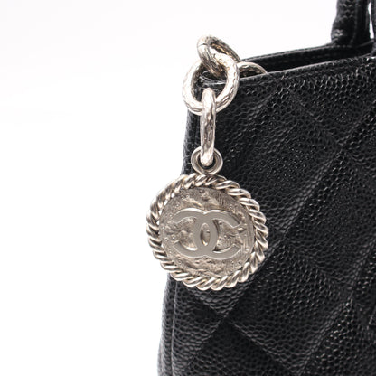 復刻トート ハンドバッグ トートバッグ キャビアスキン ブラック シルバー金具 シャネル バッグ CHANEL