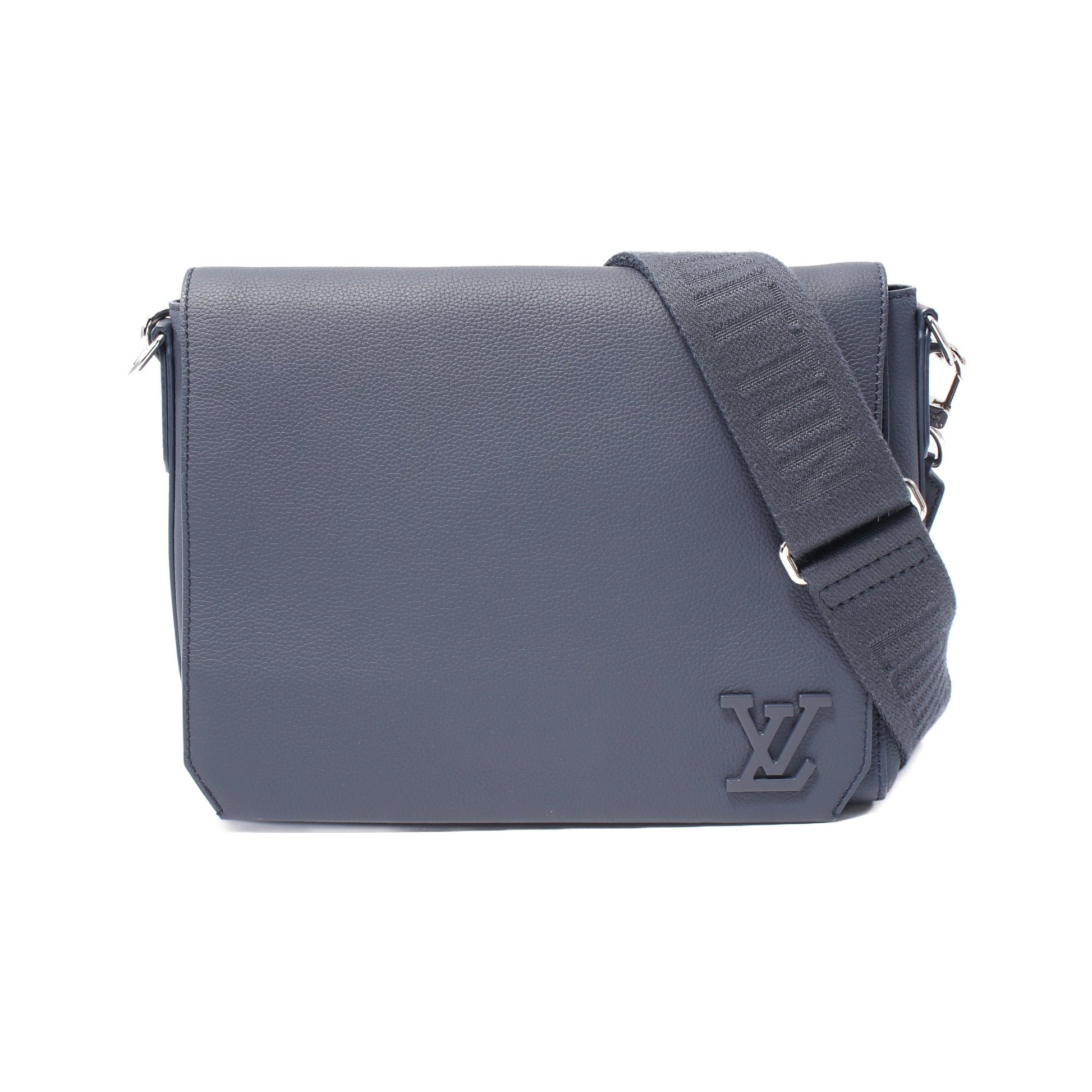 テイクオフ メッセンジャー LVアエログラム ショルダーバッグ レザー ネイビー ルイヴィトン バッグ LOUIS VUITTON