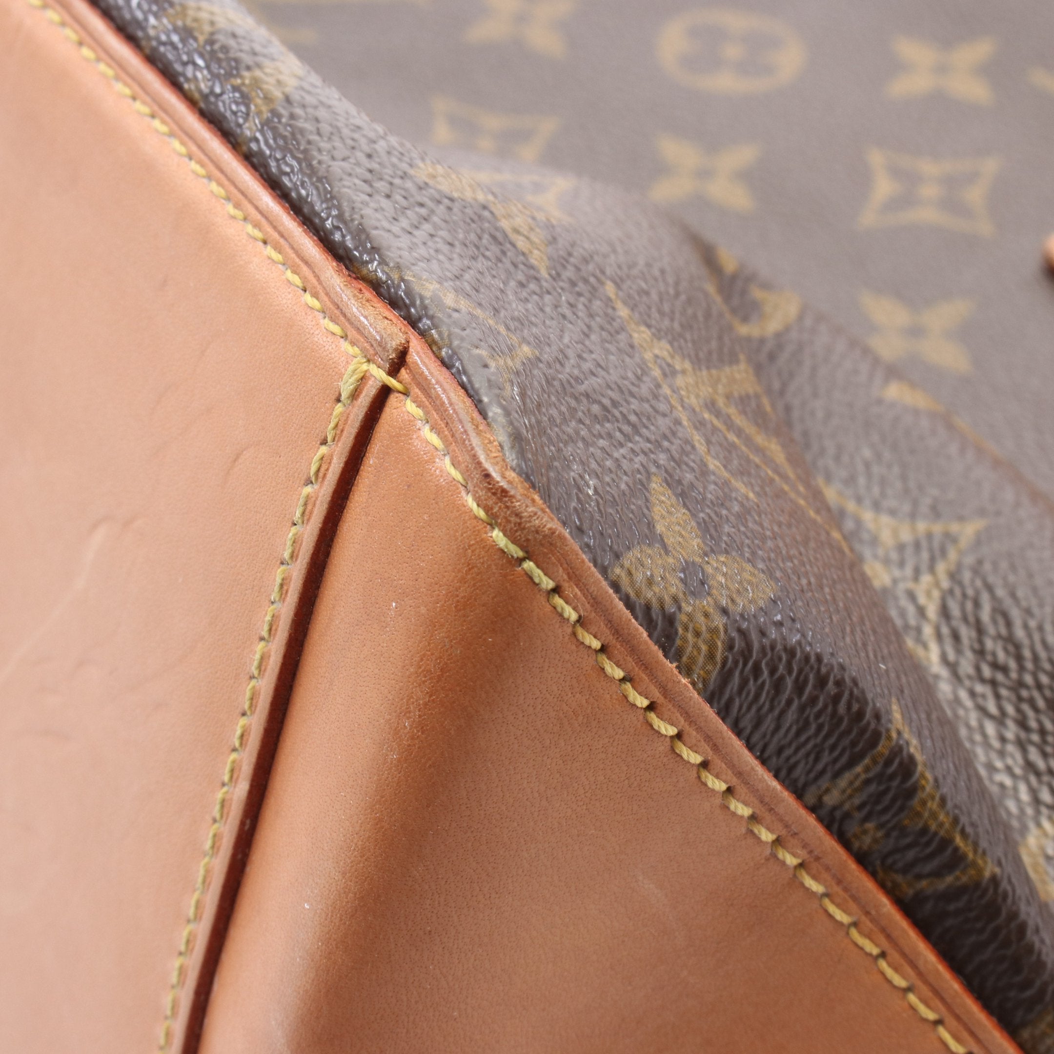 カバピアノ モノグラム ショルダーバッグ PVC レザー ブラウン ルイ