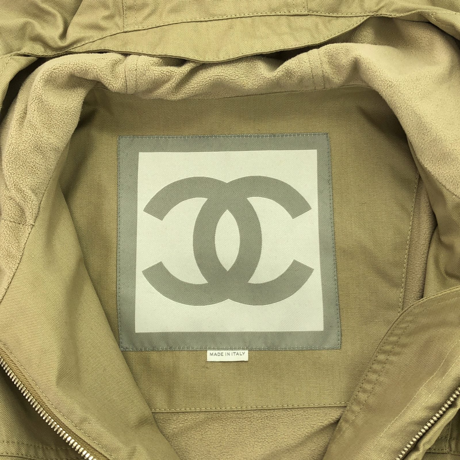 袖ロゴ ロングコート コート ベージュ シャネル アウター CHANEL