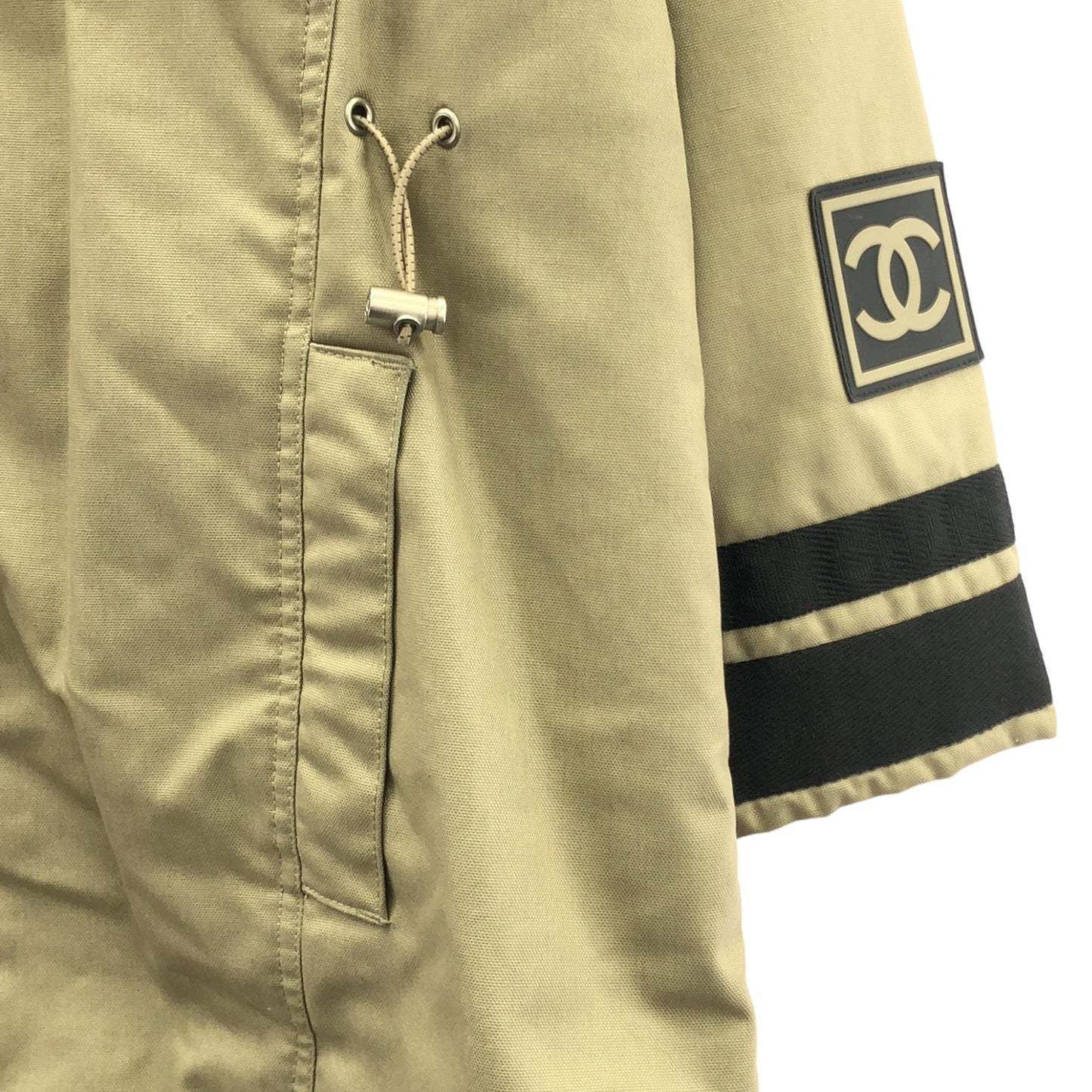 袖ロゴ ロングコート コート ベージュ シャネル アウター CHANEL