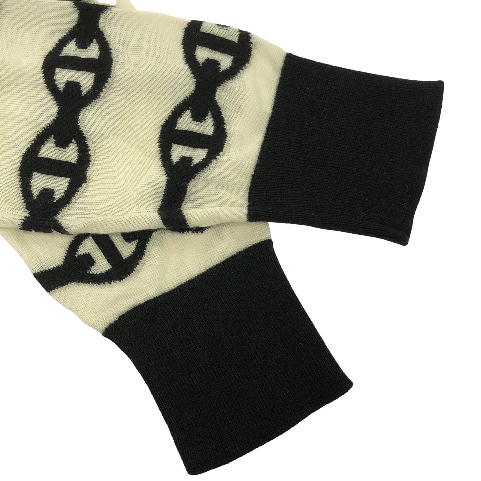 エルメス　シェーヌダンクル　ニット HERMES】エルメス『シェーヌダンクル柄 カシミヤ×シルク 長袖ニット