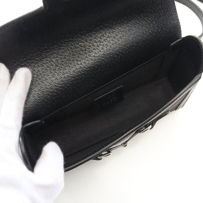 ホースビット1955 ジャンボGG ショルダーバッグ キャンバス レザー ブラック グッチ バッグ GUCCI