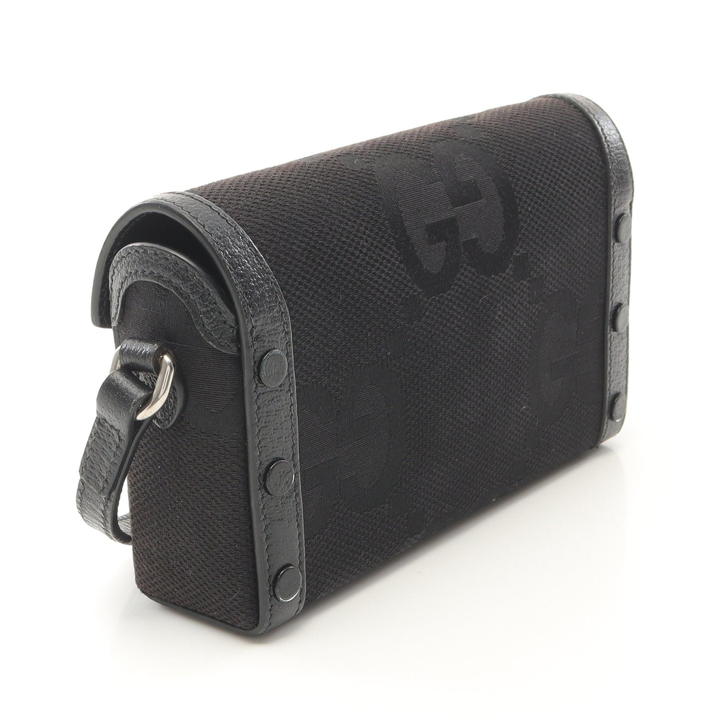 ホースビット1955 ジャンボGG ショルダーバッグ キャンバス レザー ブラック グッチ バッグ GUCCI