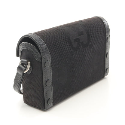 ホースビット1955 ジャンボGG ショルダーバッグ キャンバス レザー ブラック グッチ バッグ GUCCI