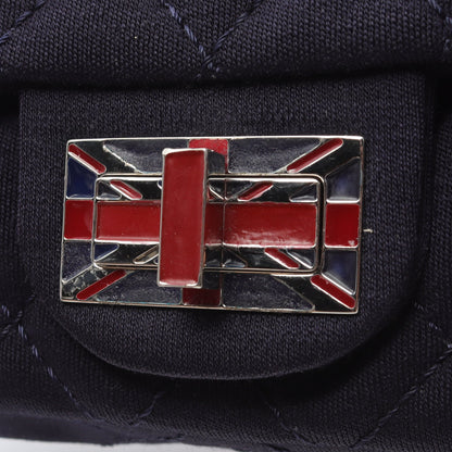 マトラッセ ユニオンジャック チェーンショルダーバッグ ファブリック ネイビー シルバー金具 シャネル バッグ CHANEL