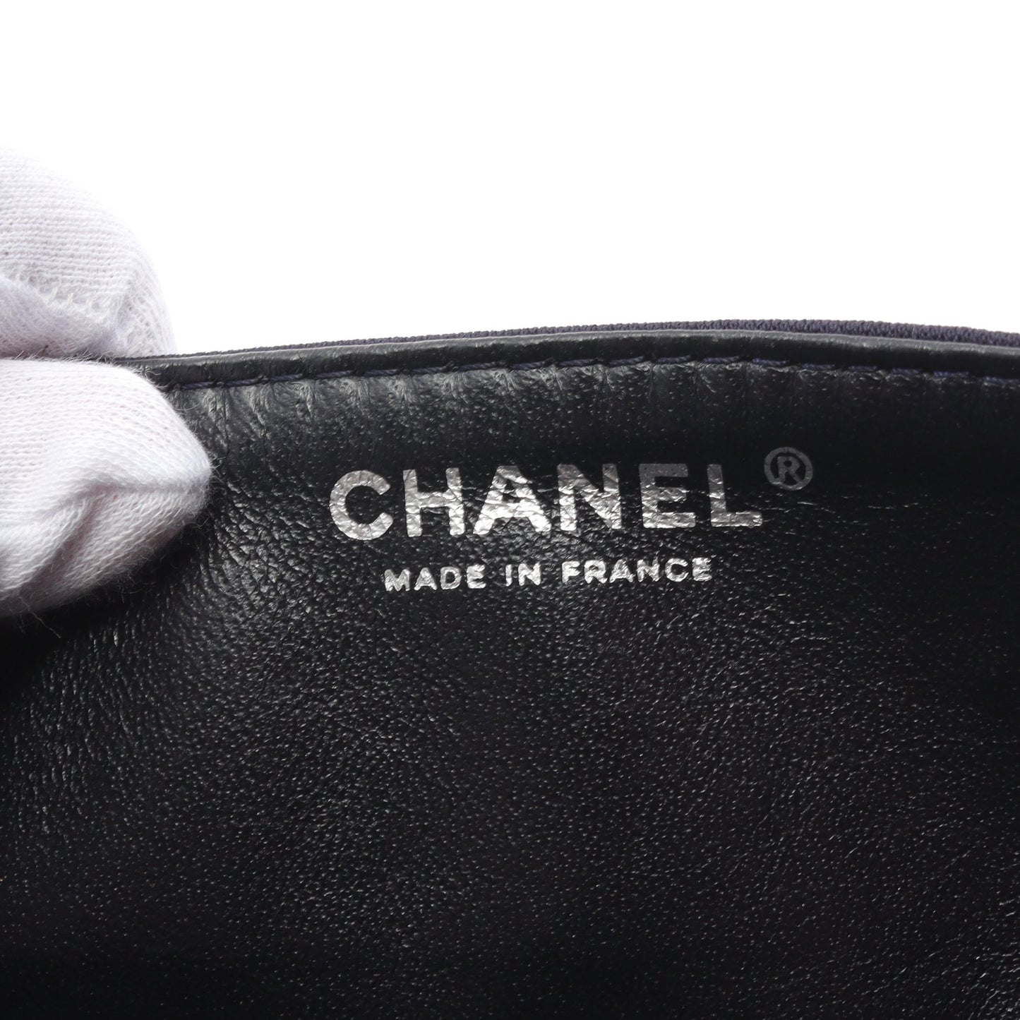 マトラッセ ユニオンジャック チェーンショルダーバッグ ファブリック ネイビー シルバー金具 シャネル バッグ CHANEL