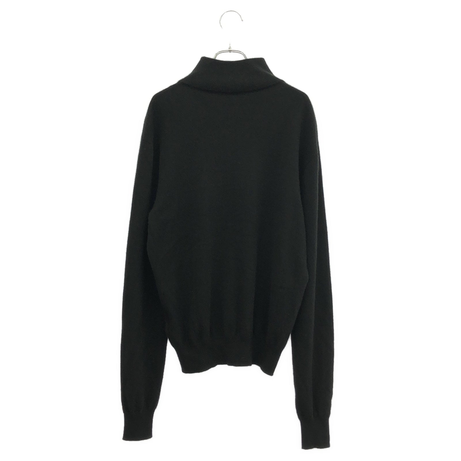 HERMES カシミヤ アルパカ混 ワンピース 黒 ハイネック ケーブルニット  