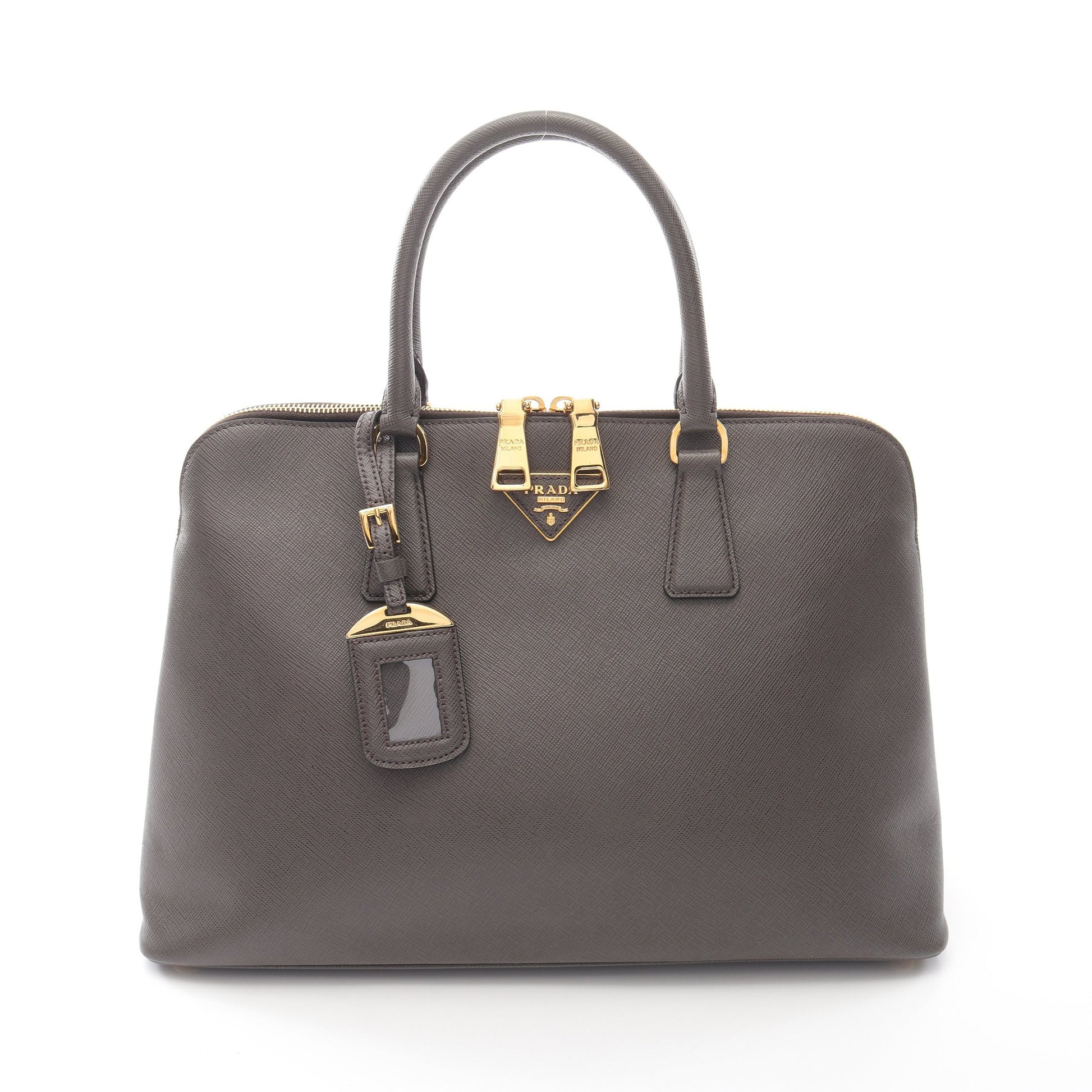 SAFFIANO LUX ハンドバッグ サフィアーノレザー グレーブラウン プラダ 