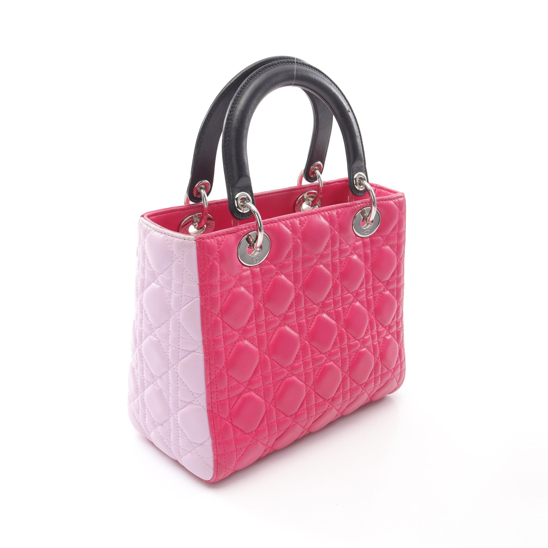 LADY DIOR レディディオール カナージュ ハンドバッグ レザー