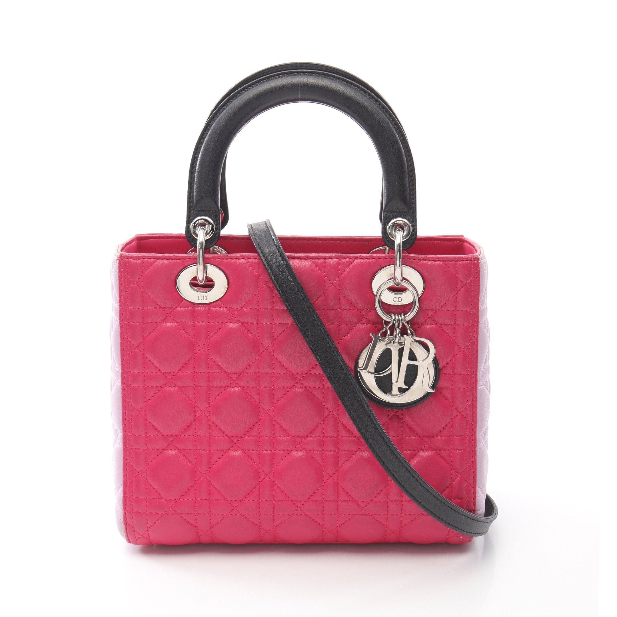 LADY DIOR レディディオール カナージュ ハンドバッグ レザー