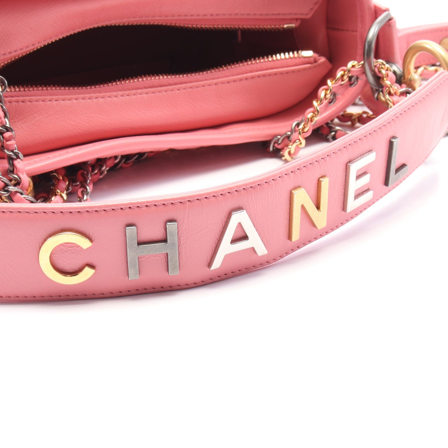 ガブリエル ドゥ シャネル スモール ホーボー チェーンショルダーバッグ レザー ピンク コンビ金具 シャネル バッグ CHANEL