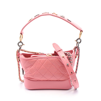 ガブリエル ドゥ シャネル スモール ホーボー チェーンショルダーバッグ レザー ピンク コンビ金具 シャネル バッグ CHANEL