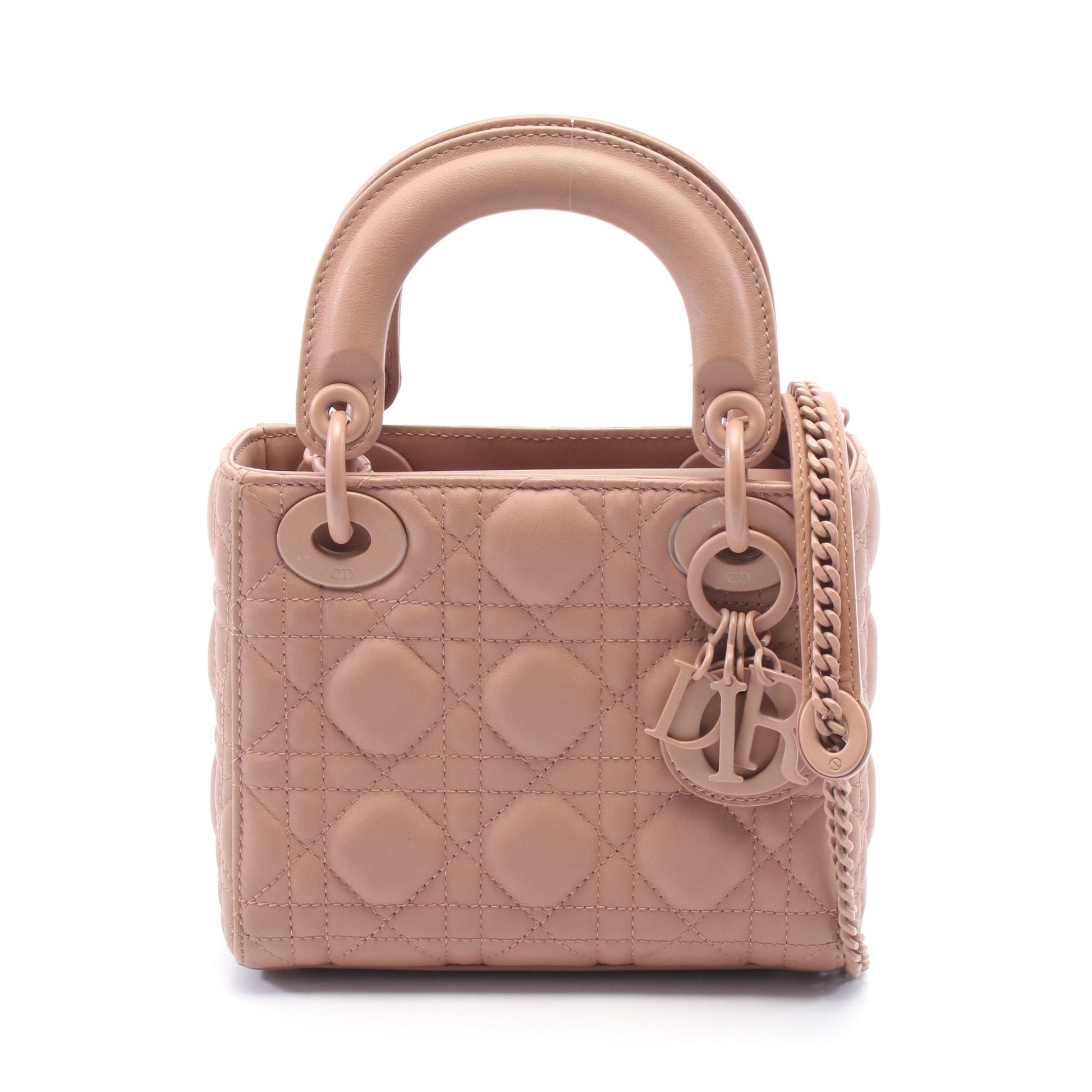 レディディオール ミニ カナージュ ハンドバッグ レザー ピンクベージュ 2WAY クリスチャンディオール バッグ Christian Dior