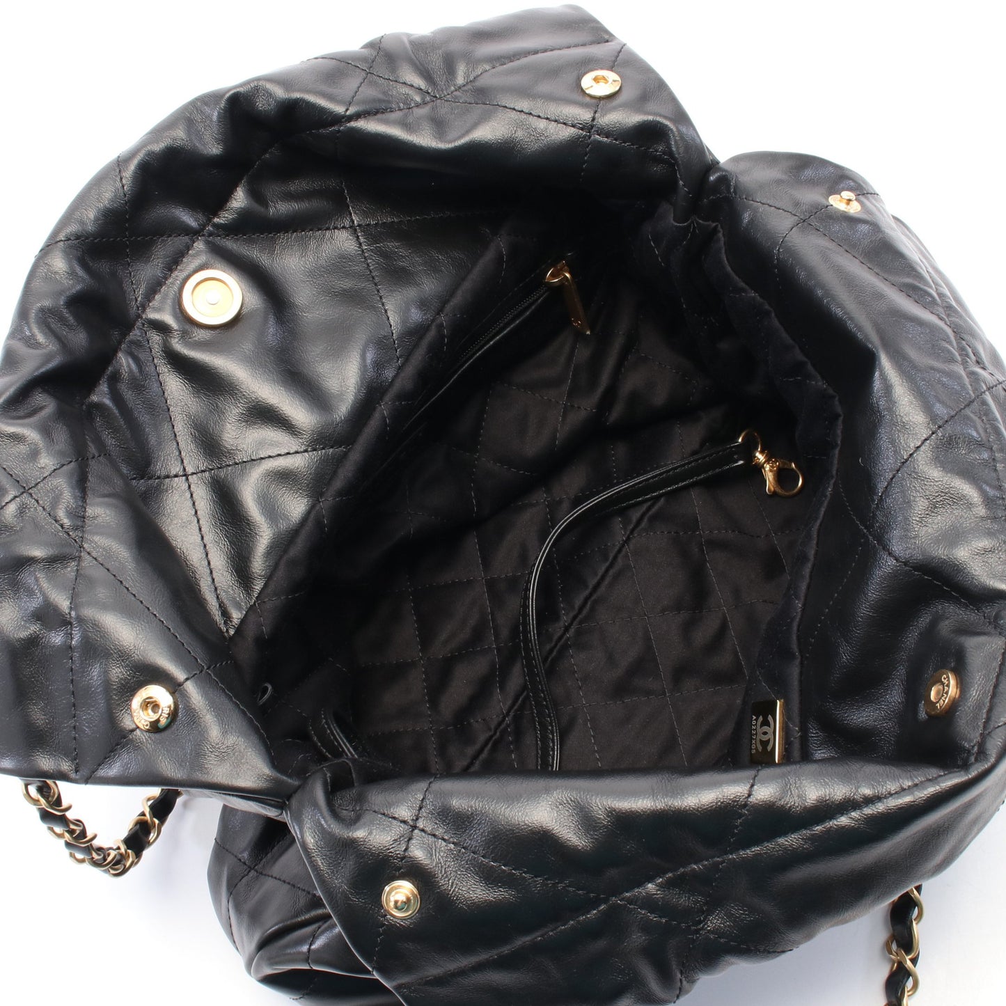 シャネル22 チェーンショルダーバッグ チェーントートバッグ レザー ブラック ゴールド金具 シャネル バッグ CHANEL