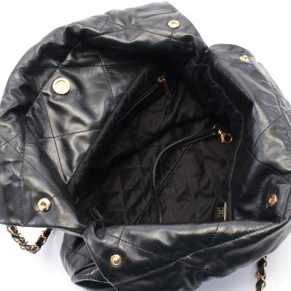 シャネル22 チェーンショルダーバッグ チェーントートバッグ レザー ブラック ゴールド金具 シャネル バッグ CHANEL